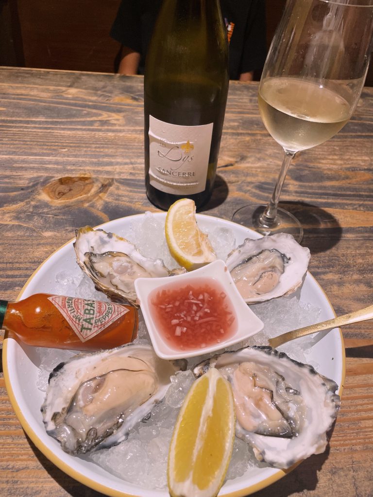 Oysters with Tobasco and Shallot Vinegar