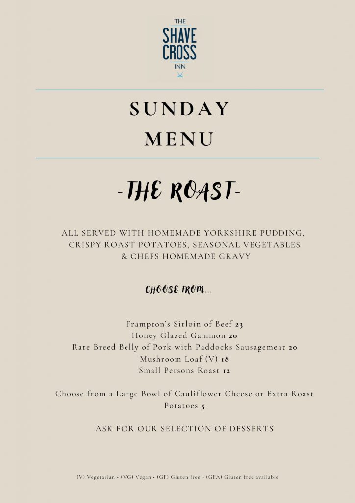 Roast Menu